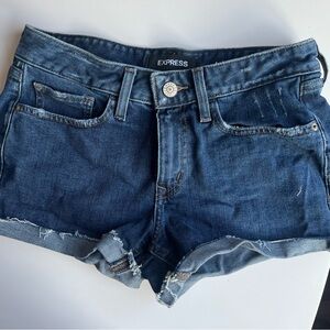 Express Dark Blue Jean Shorts